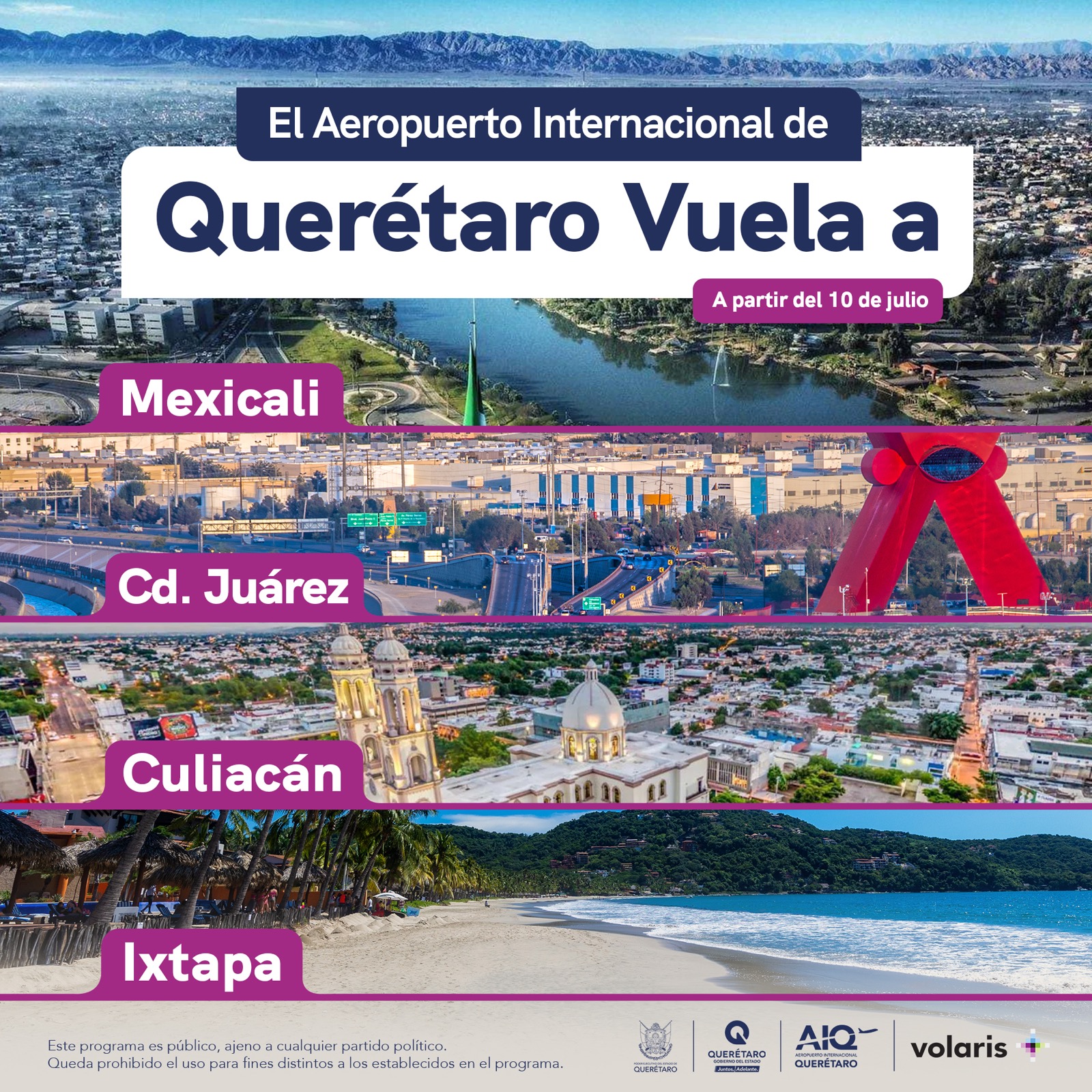 Anuncia AIQ cuatro rutas a través de Volaris Acustik Noticias