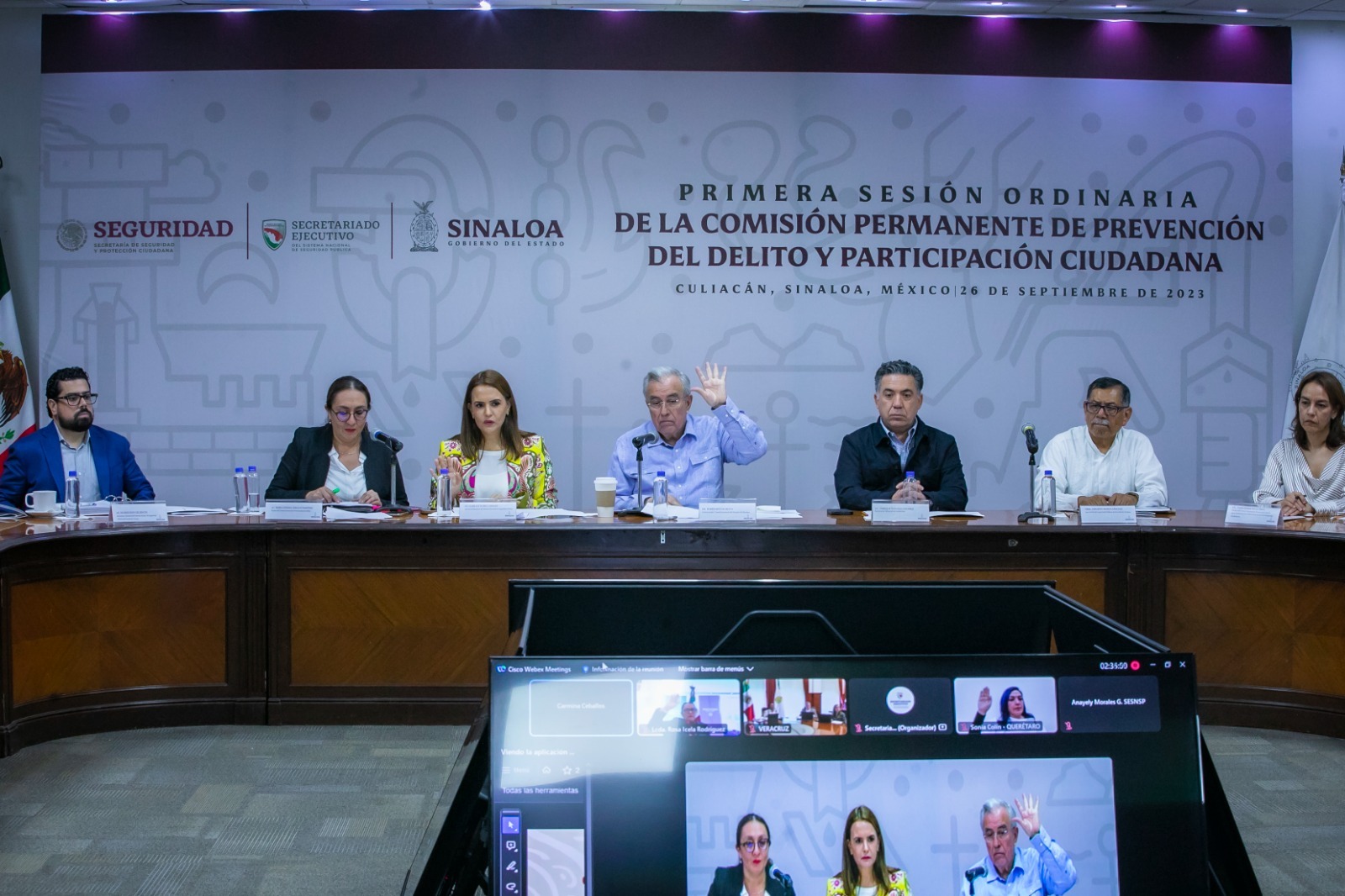 Preside Rocha Moya la Primera Sesión Ordinaria 2023 de la Comisión Permanente de Prevención del Delito y Participación Ciudadana. Noticias en tiempo real